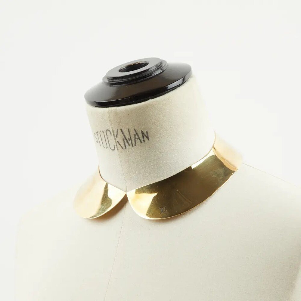 RARE Authentic Louis Vuitton Peter Pan Hide & Seek Gold-Plated Collar Necklace